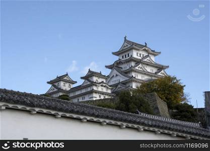 Beautiful white Himeji Castle in autumn season in Hyogo Prefecture, Japan. Himeji Castle is the largest and most visited castle in Japan