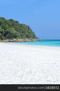 Beautiful white sand beach of Koh Tachai, Similan National Park, Thailand