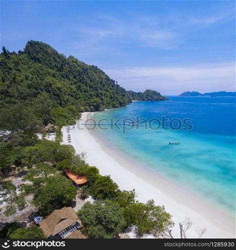 beautiful white sand beach of nyaung oo phee island andaman sea southern of myanmar