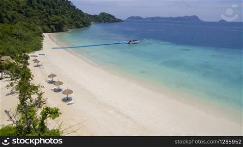 beautiful white sea beach of nyang oo phee island andaman sea border of thailand and myanmar