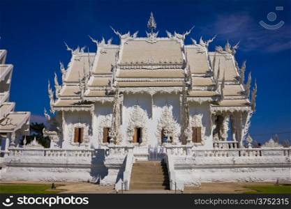 Beautiful white temple, Rong Khun Temple, Chiangrai Thailand.