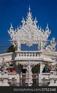 Beautiful white temple, Rong Khun Temple, Chiangrai Thailand.