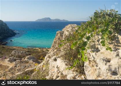 Beautiful wild coast in the Favignana island close to sicily