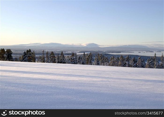 Beautiful winter landscape of Sweden