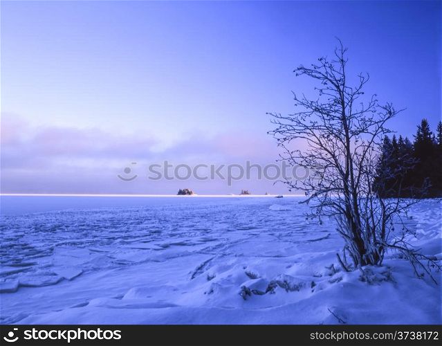 Beautiful winter landscape of Sweden
