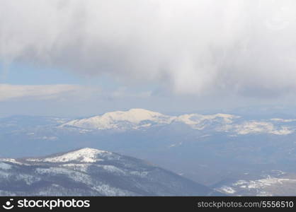 beautiful winter season landscape with ice snow and hard winds