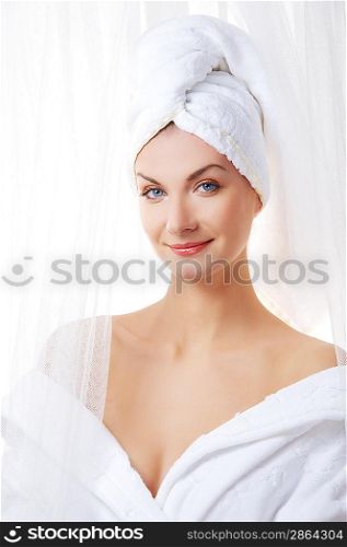 Beautiful woman after shower