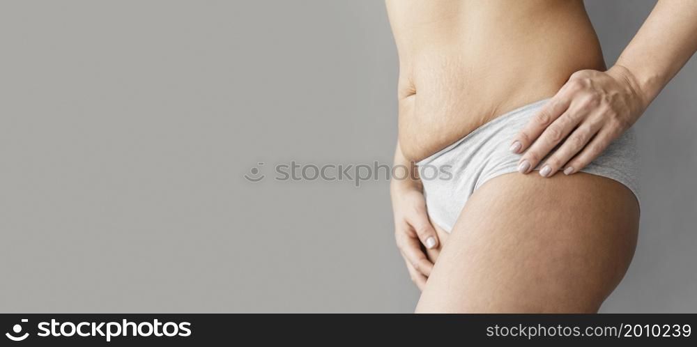 beautiful woman body with copy space