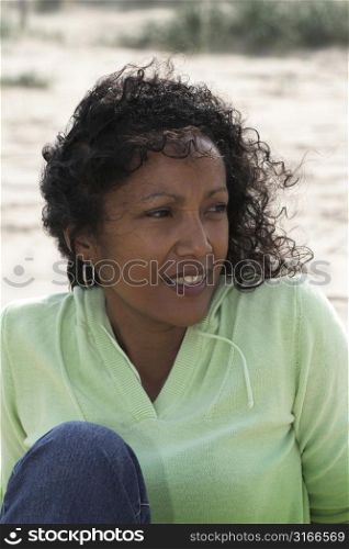 Beautiful woman by the seaside