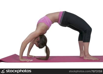 Beautiful woman doing a set of Yoga exercises