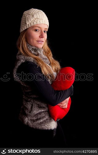 beautiful woman dressed for winter - isolated