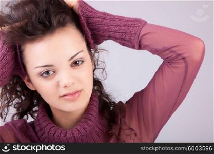 beautiful woman dressed for winter - isolated