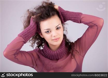 beautiful woman dressed for winter - isolated
