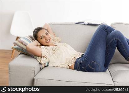 Beautiful woman enjoying her day at home