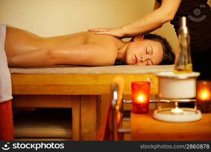 Beautiful woman having a massage