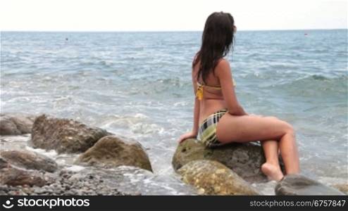 Beautiful woman in bikini at the beach