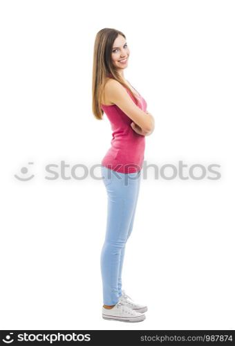 Beautiful woman isolated over a white background