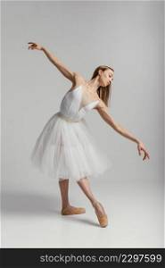 beautiful woman performing ballet full shot