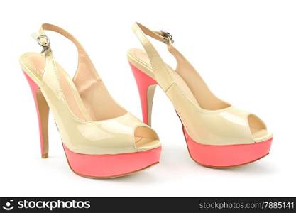 beautiful woman shoes isolated on a white background
