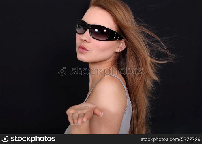 beautiful woman wearing sunglasses