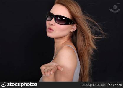 beautiful woman wearing sunglasses
