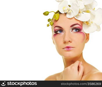 Beautiful woman with creative make-up