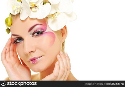 Beautiful woman with creative make-up