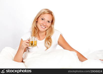 Beautiful woman with cup of tea