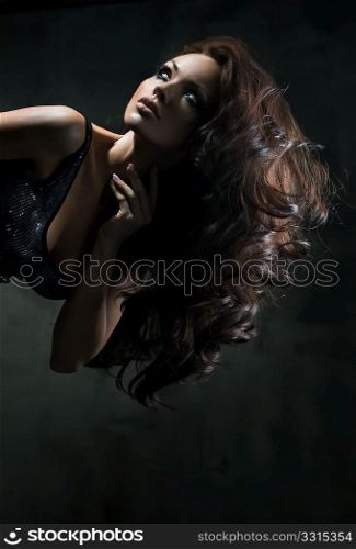 Beautiful woman with extra long hair