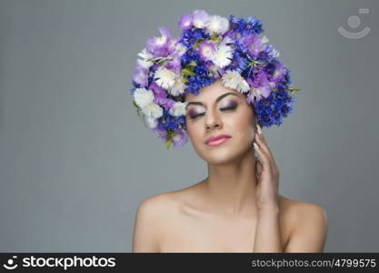 Beautiful woman with eyes closed