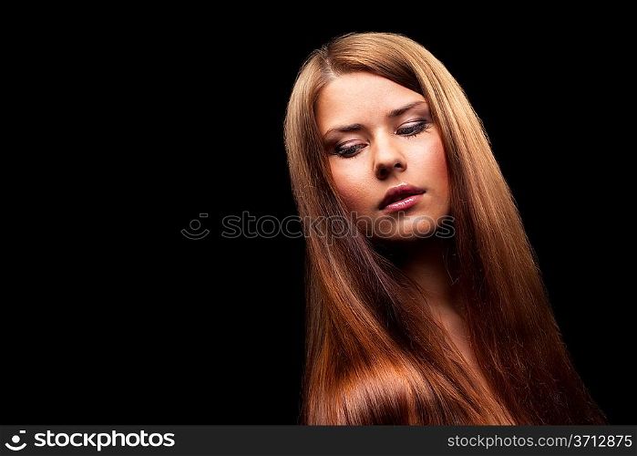 Beautiful woman with healthy long hair
