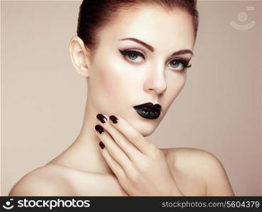 Beautiful woman with perfect makeup. Beauty portrait. Fashion photo