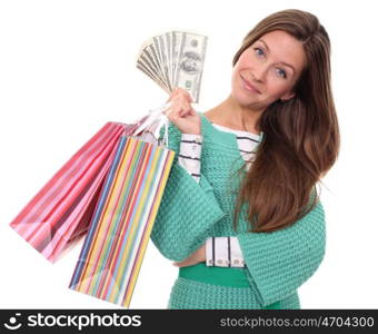 Beautiful woman with shopping bags