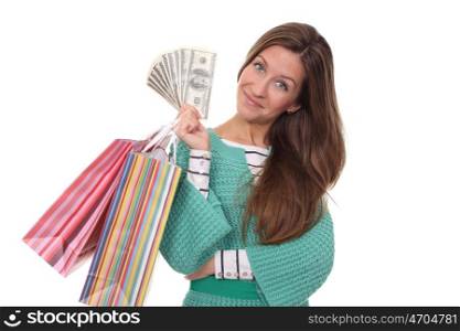 Beautiful woman with shopping bags