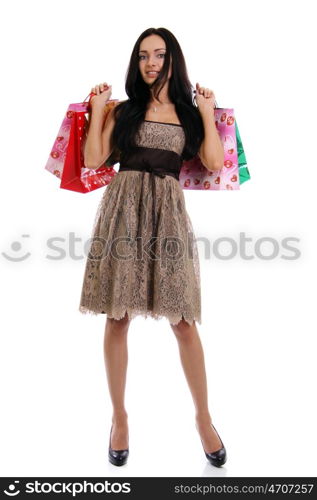 Beautiful woman with shopping bags