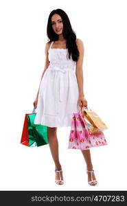 Beautiful woman with shopping bags