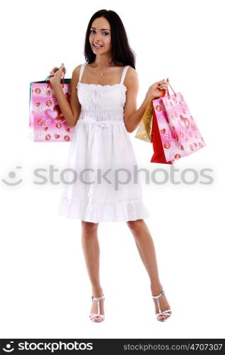 Beautiful woman with shopping bags