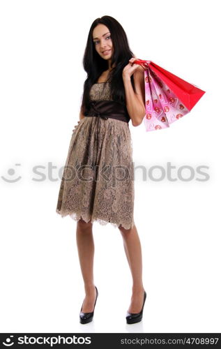 Beautiful woman with shopping bags