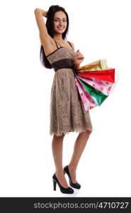 Beautiful woman with shopping bags