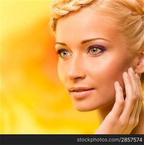 Beautiful young blond woman portrait