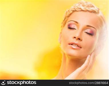 Beautiful young blond woman portrait