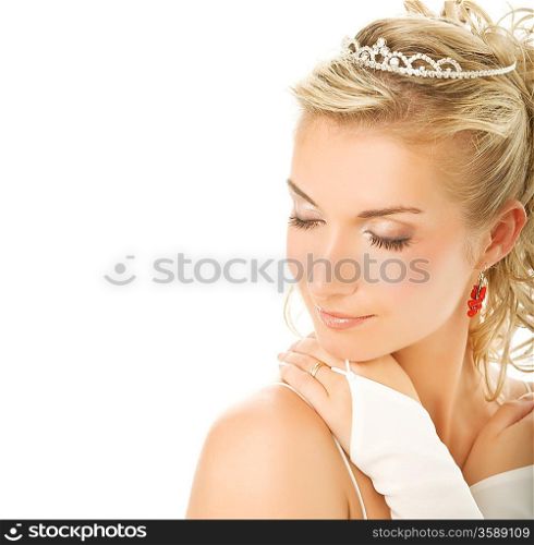 Beautiful young bride close-up portrait