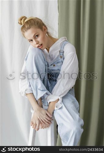 beautiful young female wearing jumpsuit 4