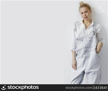 beautiful young female wearing jumpsuit 8
