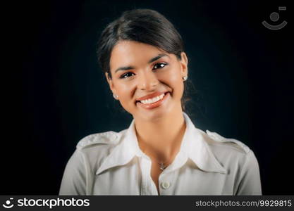 Beautiful Young Happy Woman Smiling, Expressing Positive Emotions