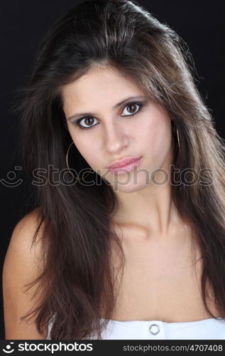 Beautiful young woman close up