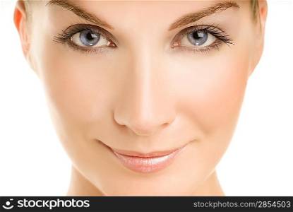 Beautiful young woman close-up portrait