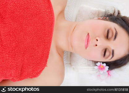 beautiful young woman getting spa treatment