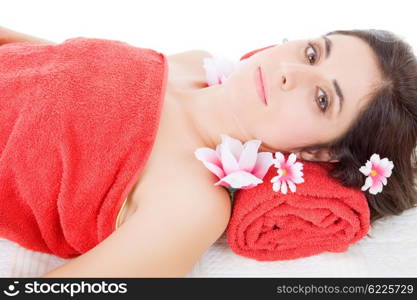 beautiful young woman getting spa treatment