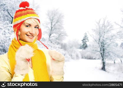 Beautiful young woman in winter clothing